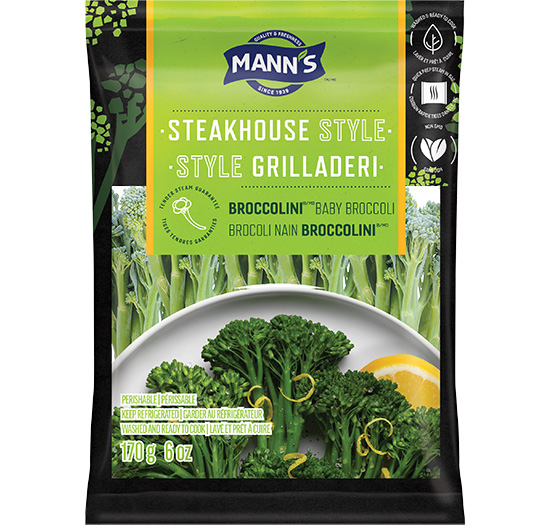 package of Mann's Steakhouse Style Broccolini Baby Broccoli