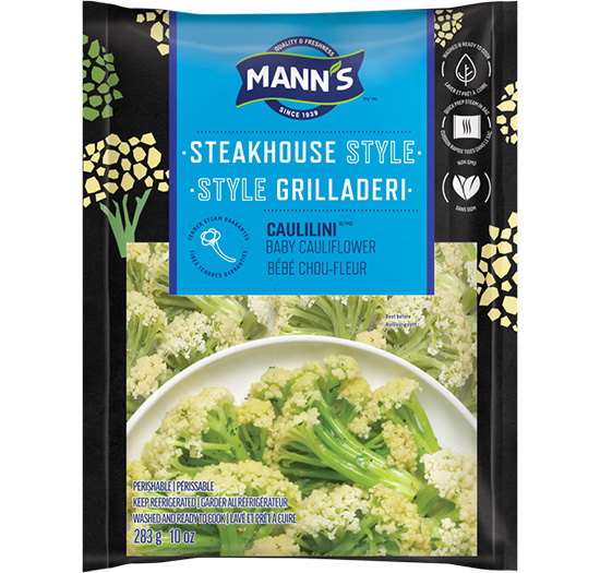 package of Mann's Steakhouse Style Caulilini Baby Cauliflower