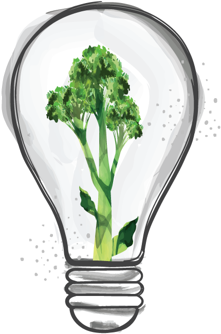 Broccoli in a lightbulb