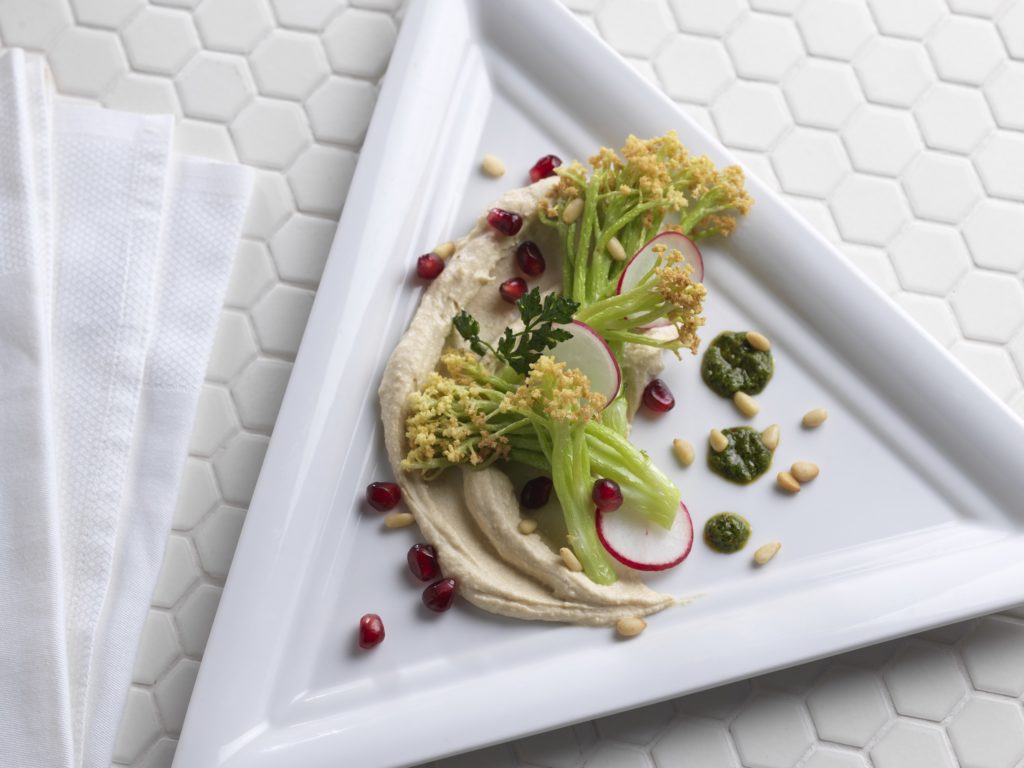 Fried CAULILINI® baby cauliflower with Hummus and Zhoug Foodservice