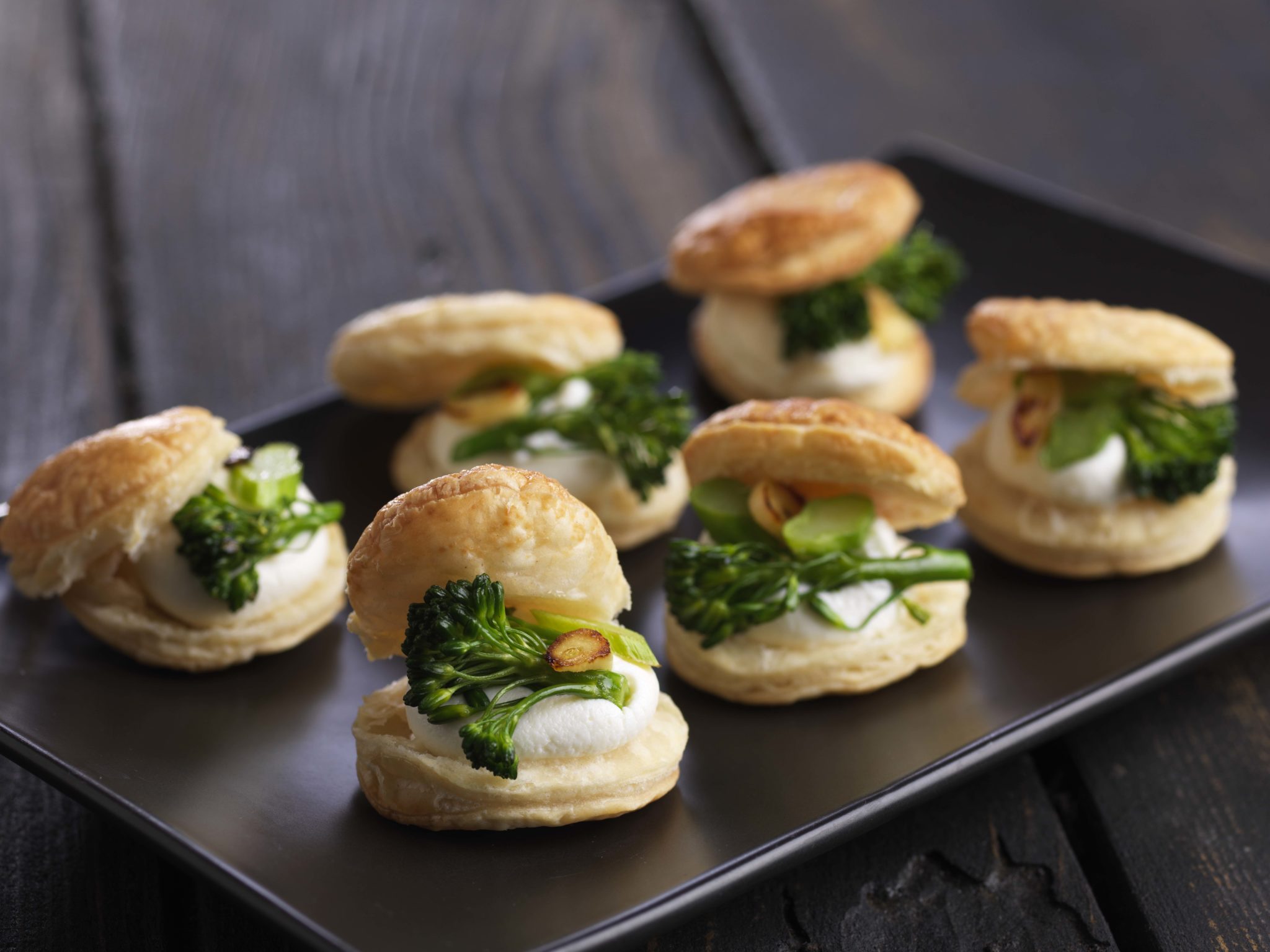 BROCCOLINI® baby broccoli Goat Cheese Tarts - Foodservice by Mann Packing