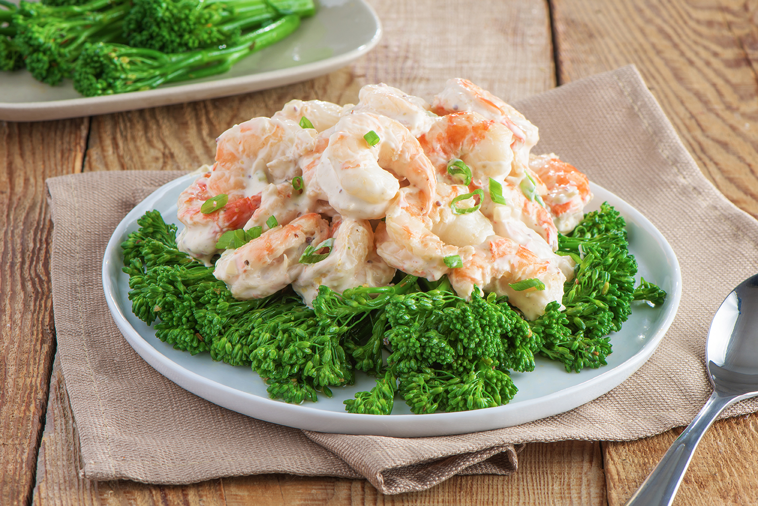 BROCCOLINI® baby broccoli Cajun Remoulade &amp; Shrimp - Mann's Fresh Vegetables