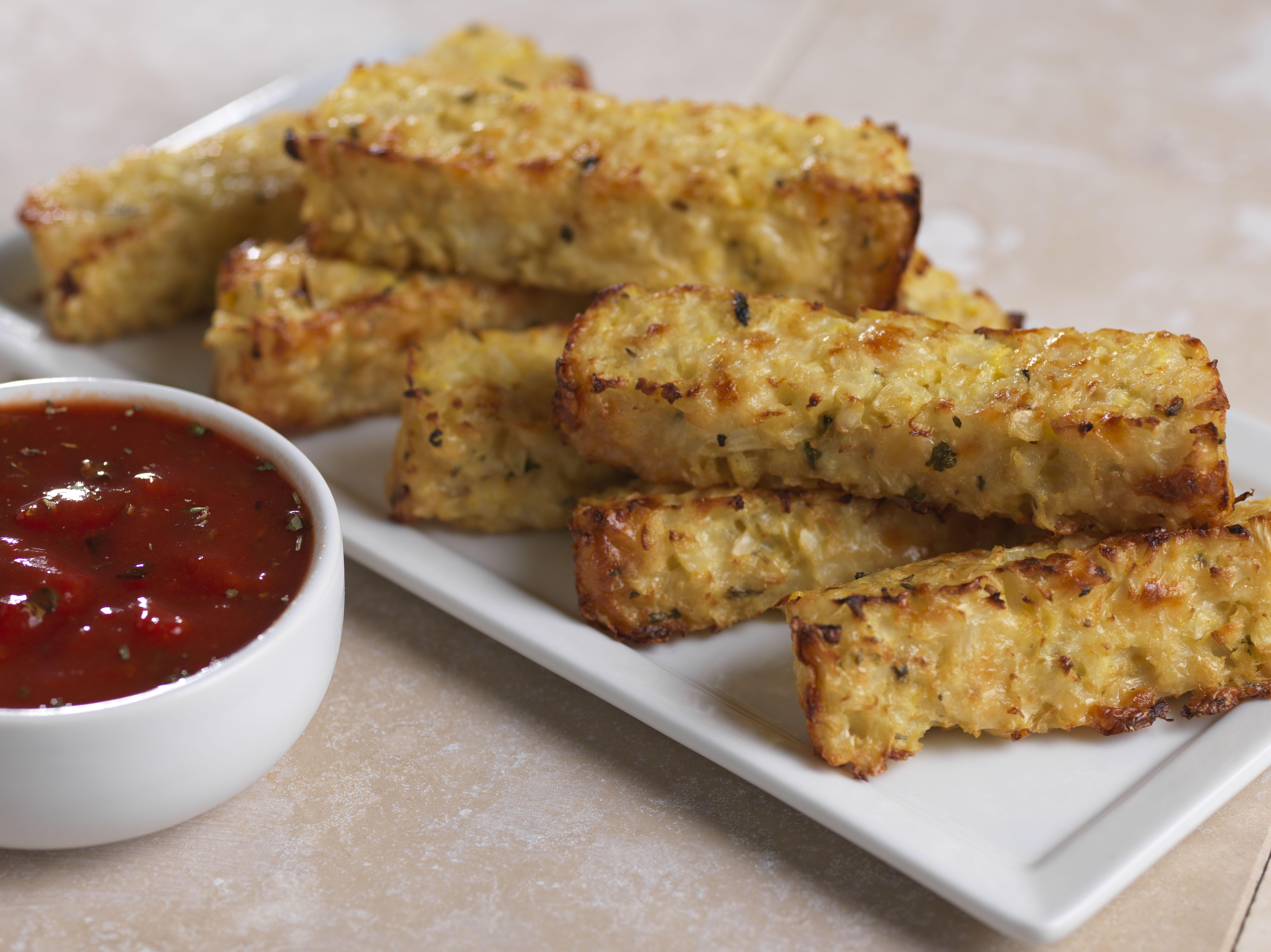 Cheesy Cauliflower "Rice" “Breadsticks” Gluten Free Mann's Fresh Vegetables