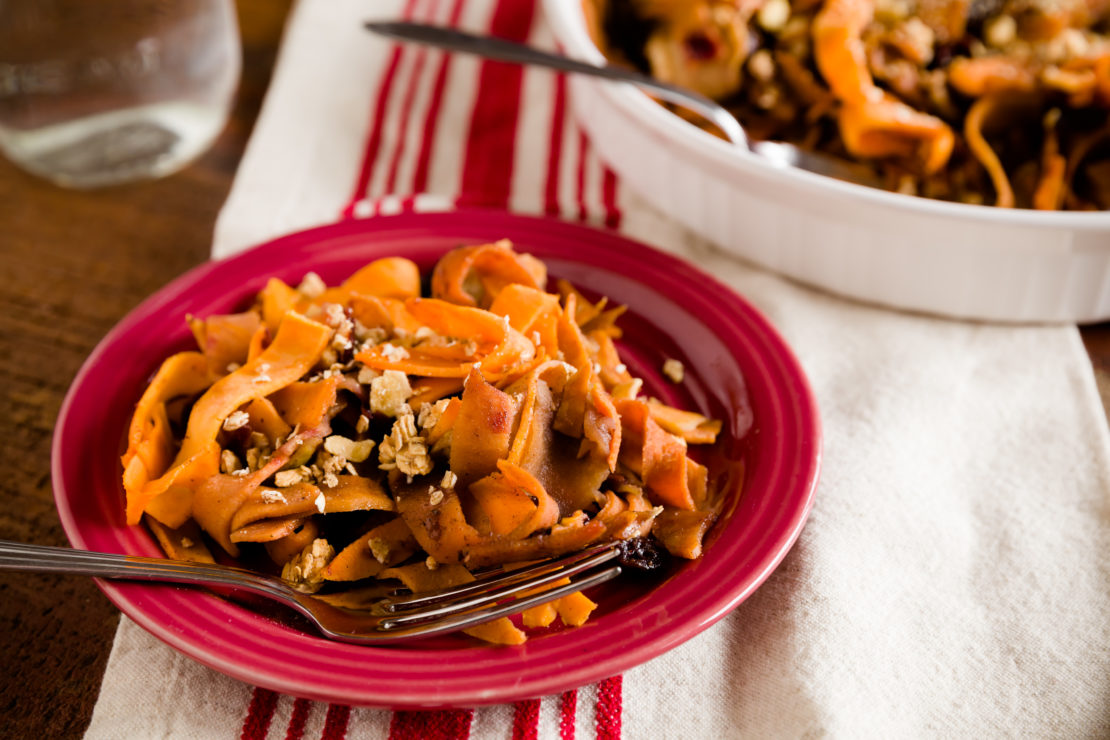 Sweet Potato "Fettuccine" Cranberry Apple Bake - Mann's Fresh Vegetables