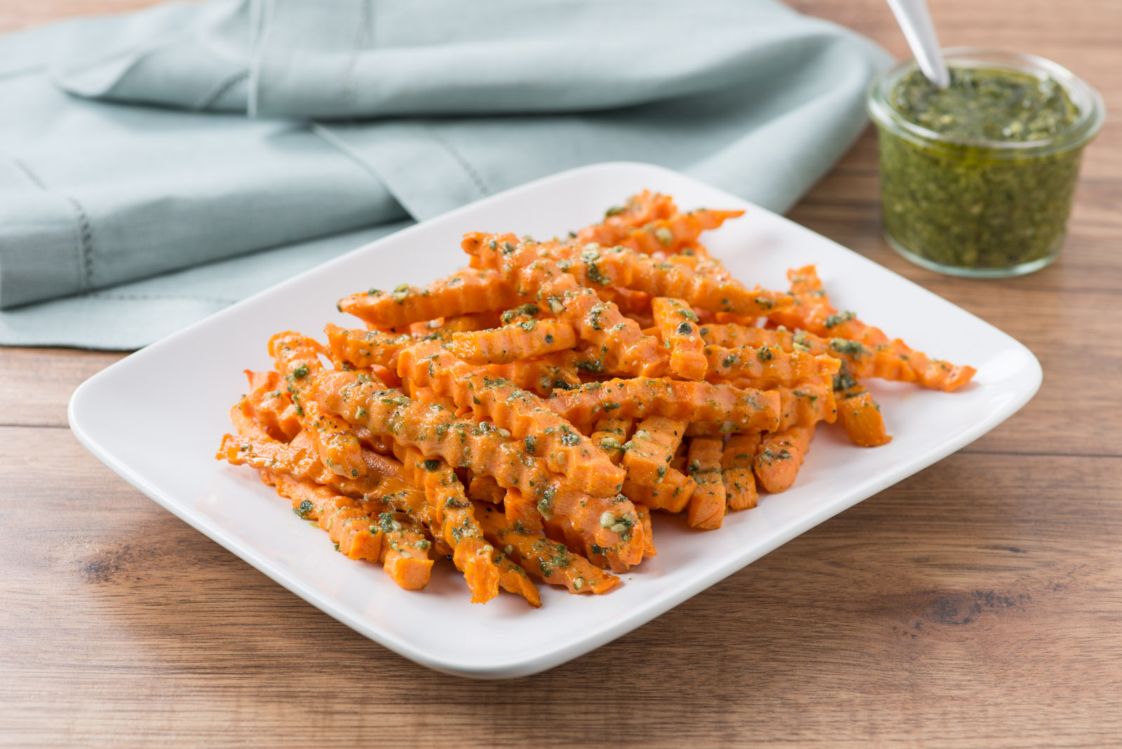 Grilled Sweet Potato Fries with Cilantro Lime Vinaigrette Mann's