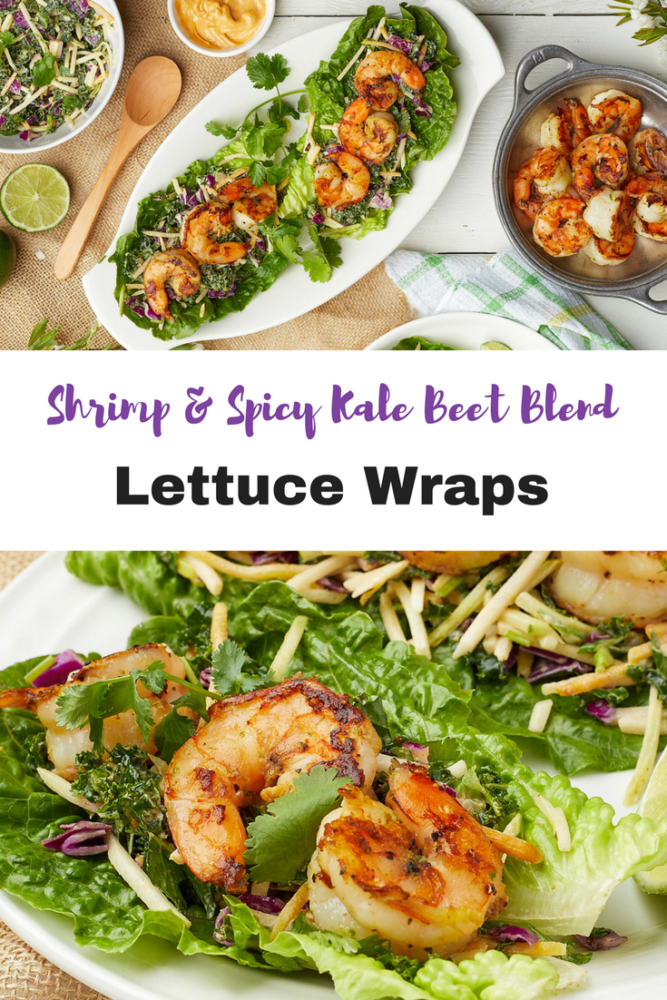 Shrimp & Spicy Kale Beet Blend® Lettuce Wraps Mann's Fresh Vegetables