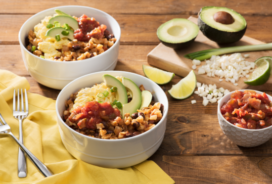 Breakfast Burrito Cauliflower Rice Bowls