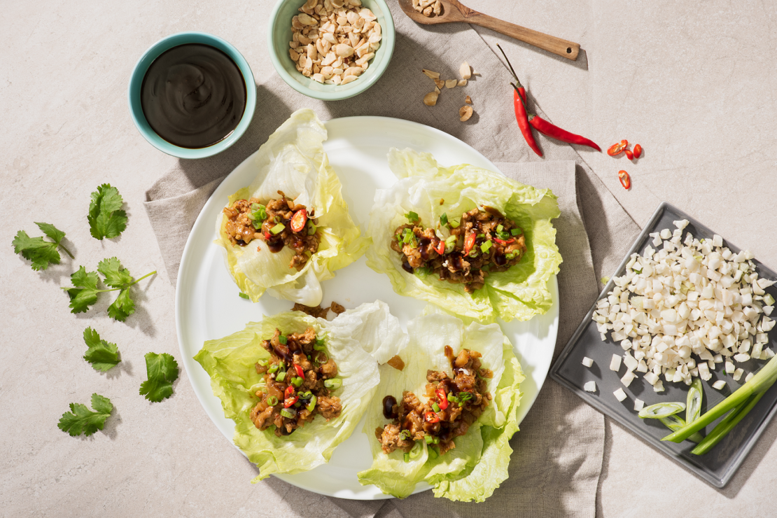 Chinese Chicken and Cauliflower “Rice” Lettuce Cups - Mann's Fresh Vegetables