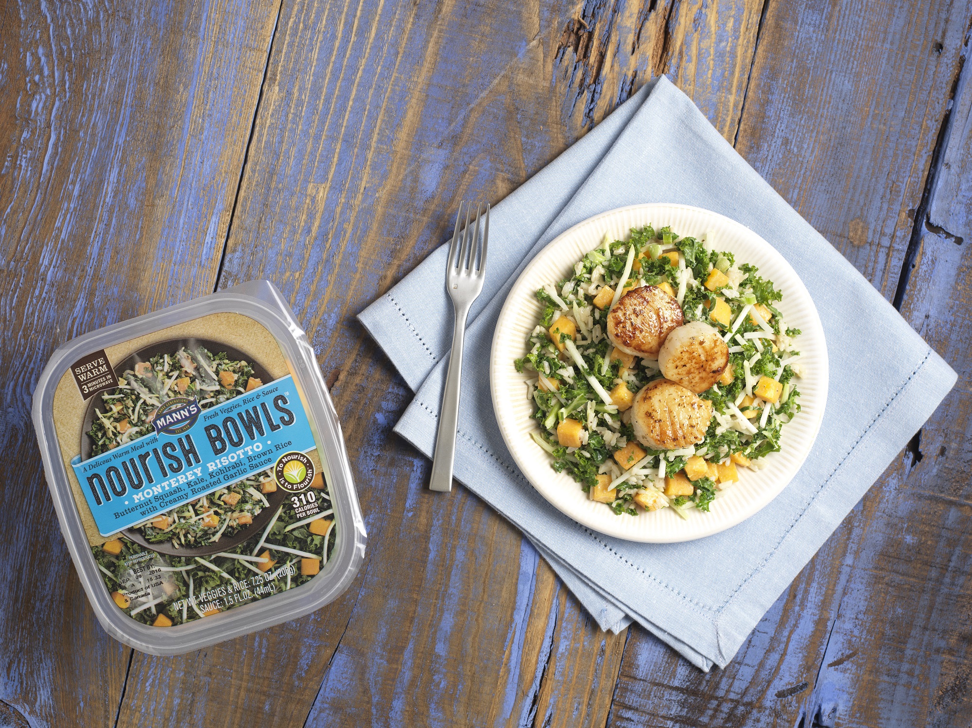 Monterey Risotto with PanSeared Scallops Mann's Fresh Vegetables