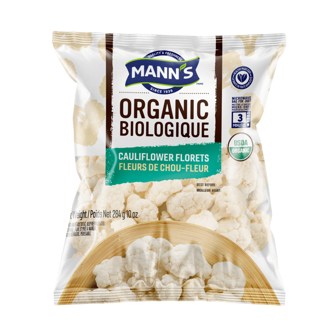 Organic Cauliflower Pizza Crust Mann's Fresh Vegetables