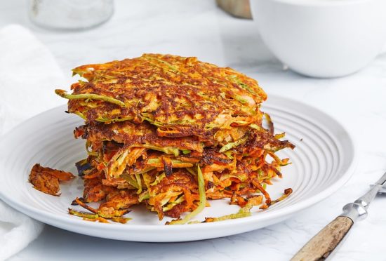 Broccoli Slaw & Sweet Potato Fritters