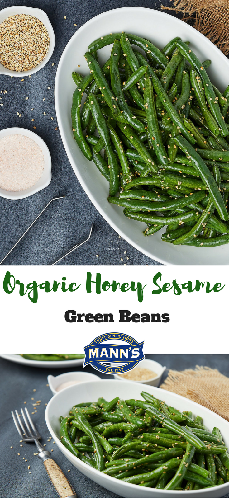 Organic Honey Sesame Green Beans | Mann's Fresh Vegetables