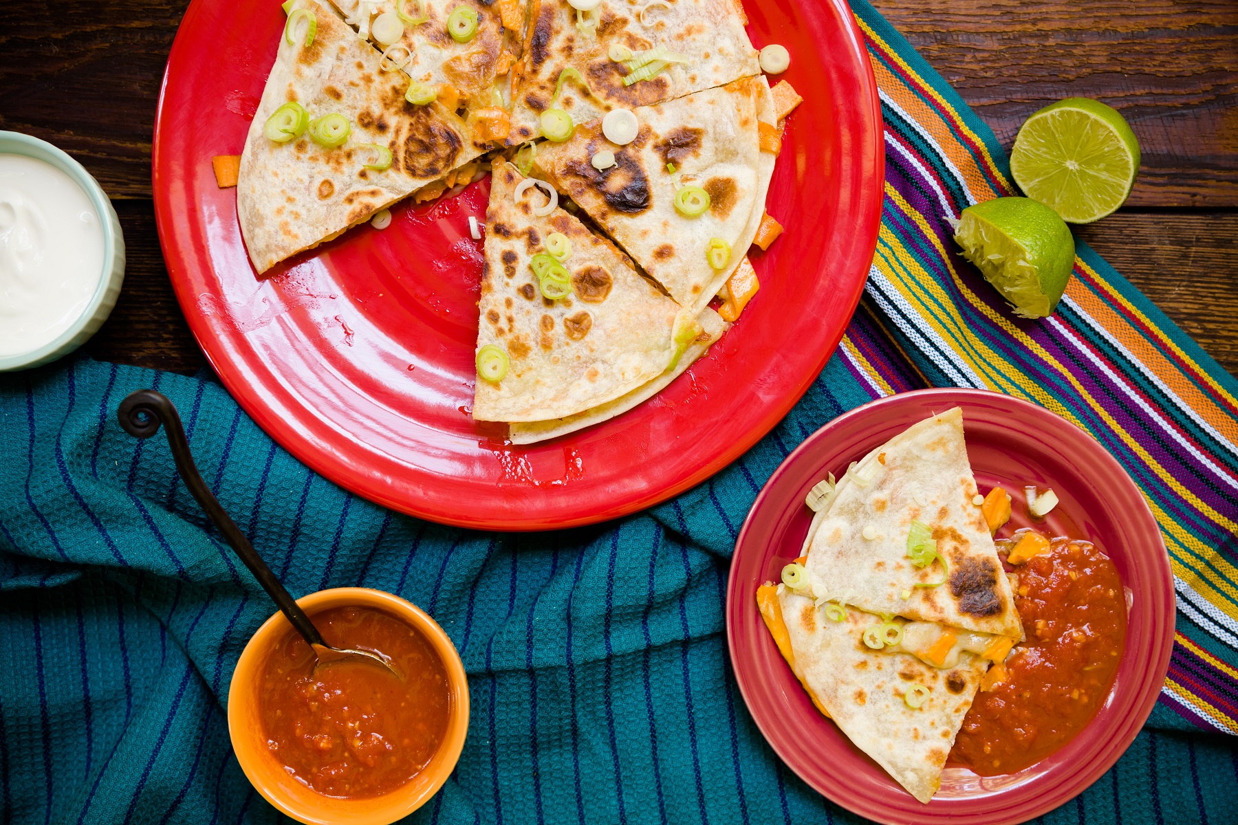 Sweet Potato "Fettuccine" and Monterey Jack Quesadillas - Mann's Fresh Vegetables