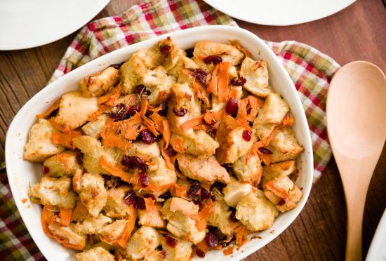 Sweet Potato Ribbons and Cranberry Stuffing