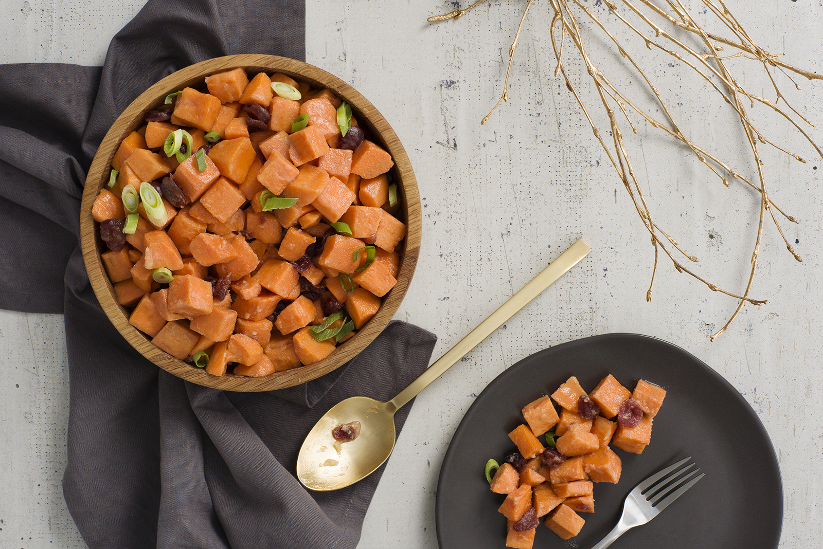 Cider Glazed Sweet Potatoes with Cranberries - Mann's Fresh Vegetables