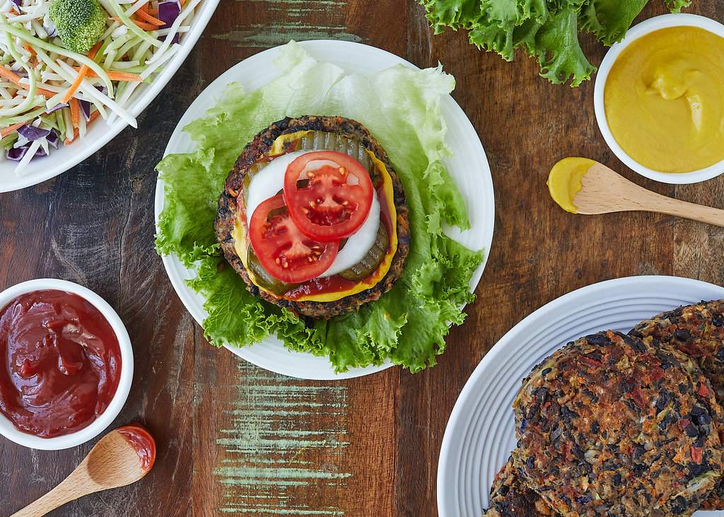 Rainbow Salad Black Bean Burgers - Mann's Fresh Vegetables
