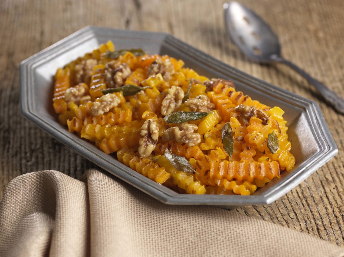 Butternut Squash "Rotini" with Sage & Walnuts - Mann's Fresh Vegetables