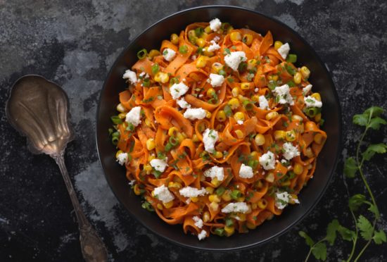 Sweet Potato Fettucini with Corn Salad_10010