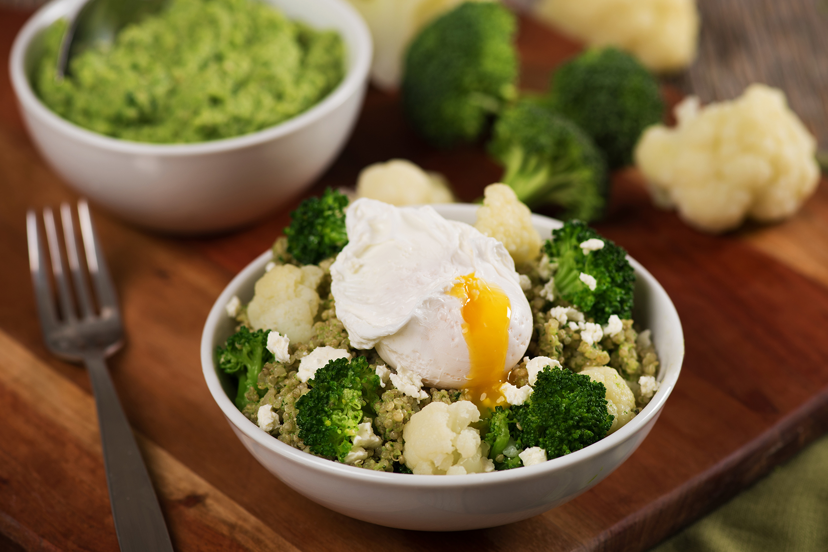 Quinoa with Broccoli and Cauliflower Pesto - Mann's Fresh Vegetables