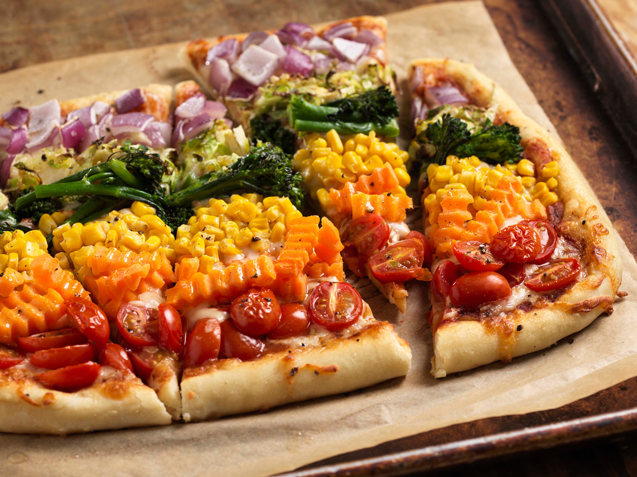 Rainbow Pizza - Mann's Fresh Vegetables