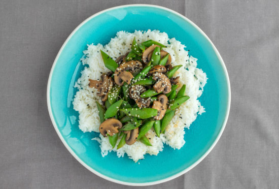 Sugar Snap Peas and Mushroom stir fry - WEB