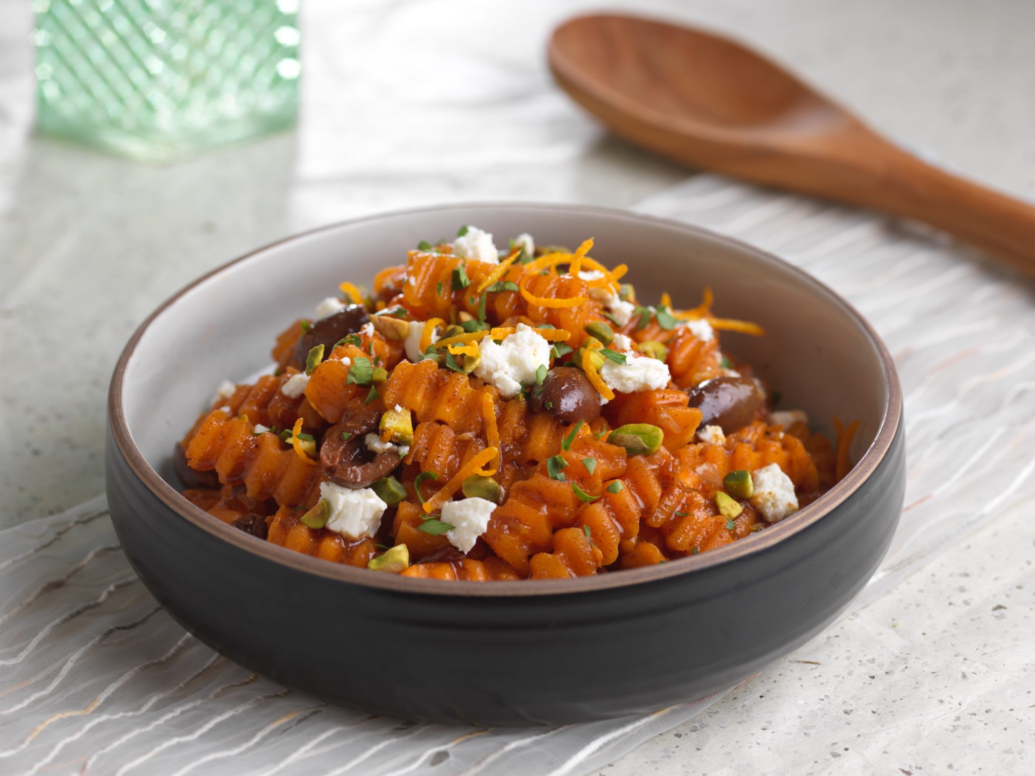 Moroccan Butternut Squash “Rotini” Tagine Mann's Fresh Vegetables