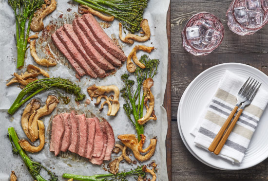 Beef and Broccolini with Garlicky Mushrooms 2