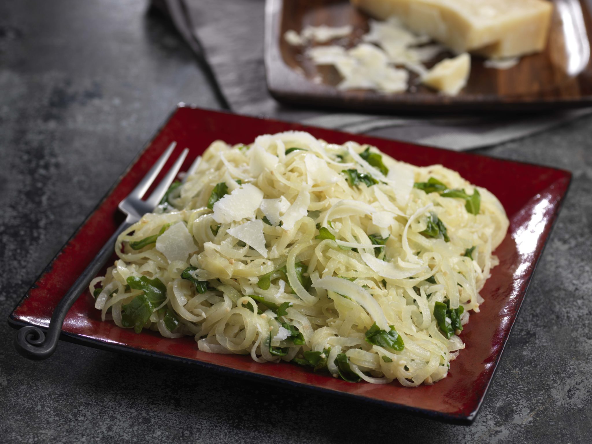 Kohlrabi “Linguine” with Arugula and Parmesan - Mann's Fresh Vegetables