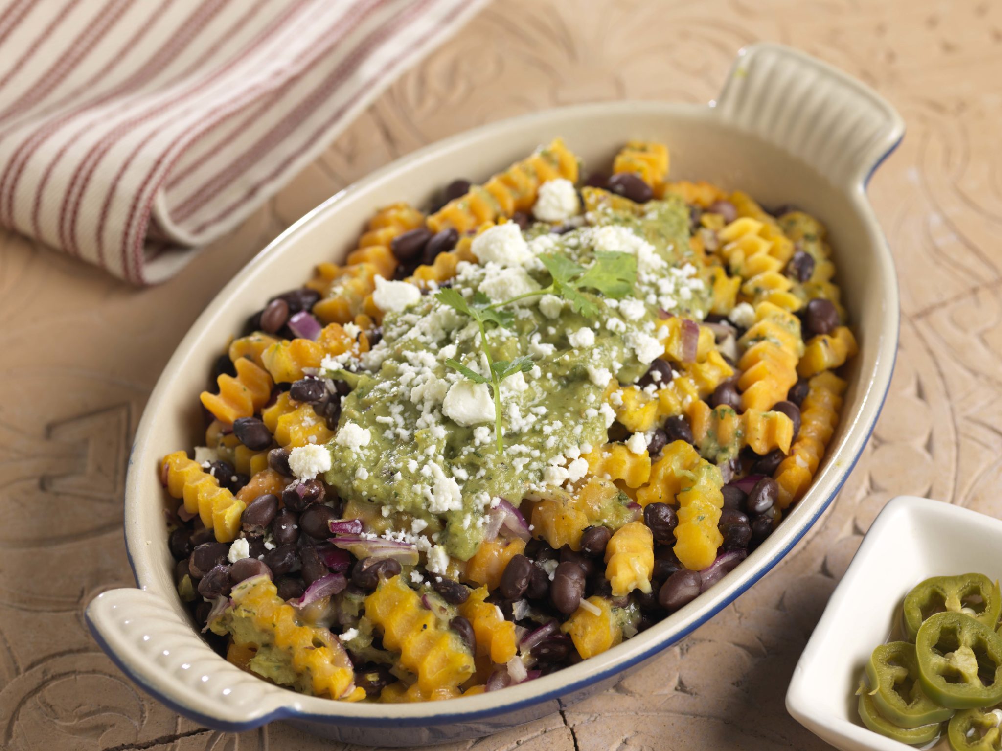 Butternut Squash "Rotini" with Spicy Avocado Sauce - Mann's Fresh Vegetables