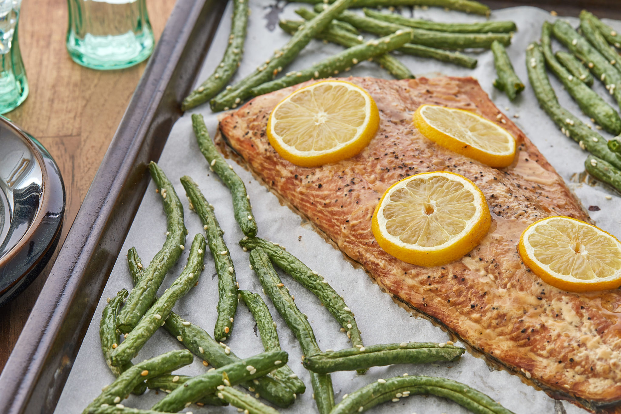 Teriyaki Salmon with Green Beans - Mann's Fresh Vegetables