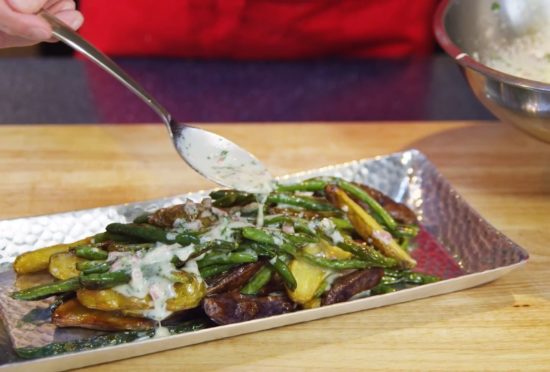 Roasted Green Beans and Fingerling Potatoes with Buttermilk