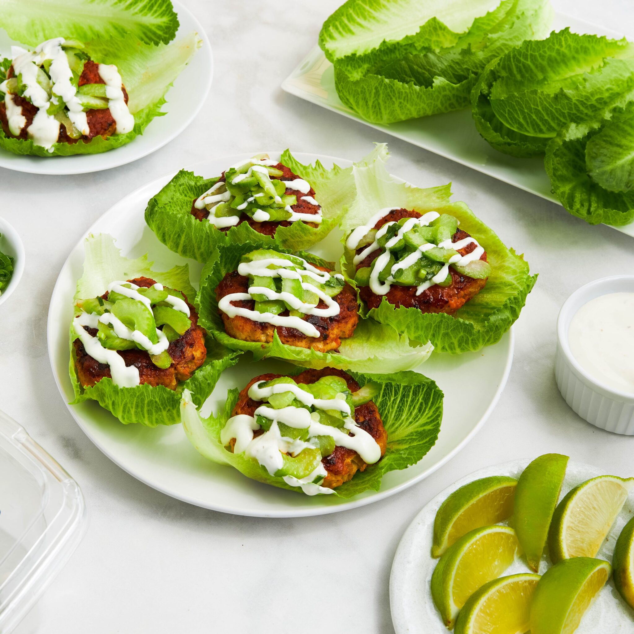 buffalo chicken lettuce burgers